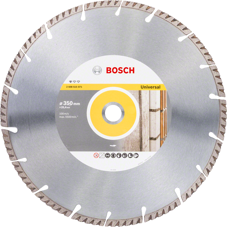Bosch Professional Diamanttrennscheibe Standard for Universal Ø 350x25.4 mm für Beton und Mauerwerk (2608615071)
