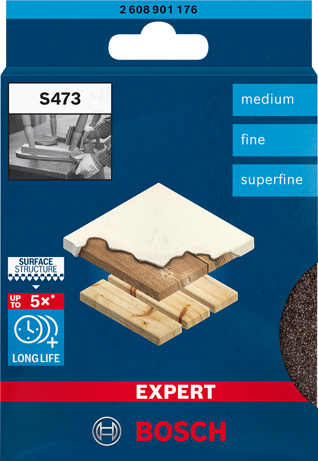 Bosch Expert Schaumstoff-Schleifschwamm S473 98 x 120 x 13 mm M, F, SF (2608901176)