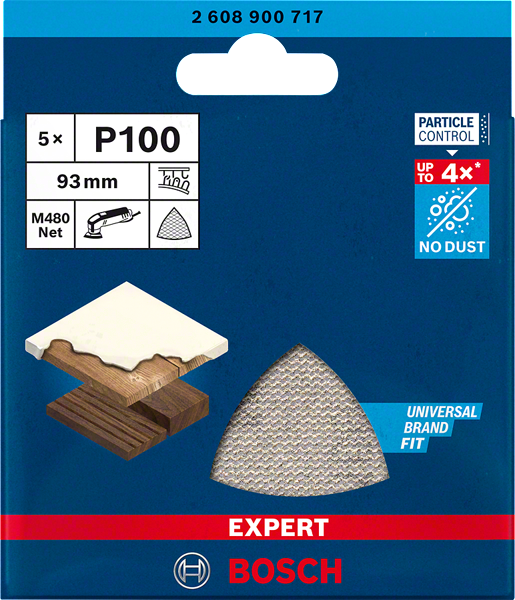 Bosch Expert Schleifnetzscheibe M480 für Deltaschleifer 93x93 mm P100 2608900717
