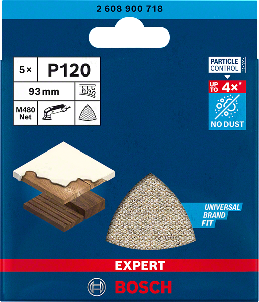 Bosch Expert Schleifnetzscheibe M480 für Deltaschleifer 93x93 mm P120 2608900718