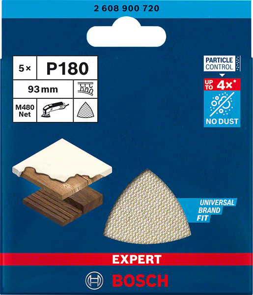 Bosch Expert Schleifnetzscheibe M480 für Deltaschleifer 93x93 mm P180 2608900720