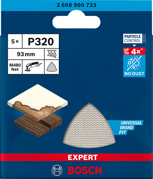 Bosch Expert Schleifnetzscheibe M480 für Deltaschleifer 93x93 mm P320 2608900723