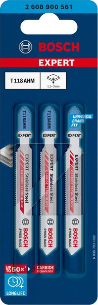 Bosch Expert Stichsägeblatt T 118 AHM Stainless Steel für Edelstahlbleche 3Stück