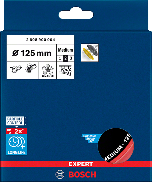 Bosch Expert Universalstützteller Multihole mit Klett Ø 125 mm Medium für Exzenterschleifer GEX