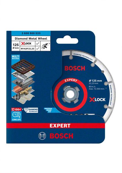 Bosch Expert X-LOCK Trennscheibe Diamond Metal Wheel Ø 125x22.23 mm in Verpackung (2608900533)