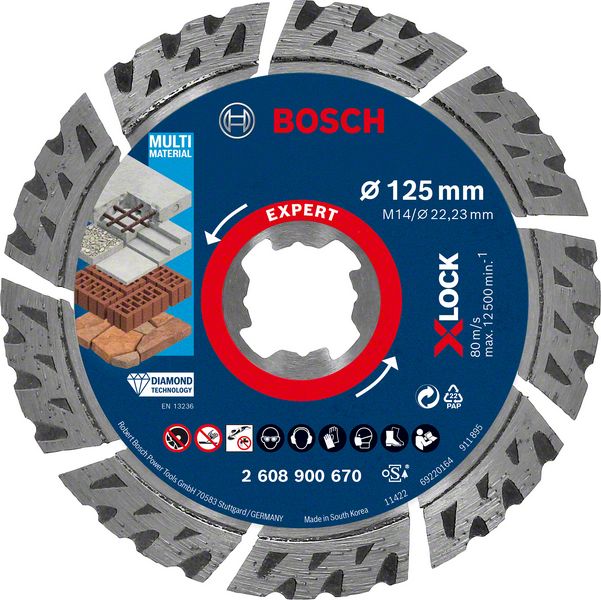 Bosch Expert X-Lock Diamanttrennscheibe MultiMaterial Ø 125x22.23 mm (2608900670)