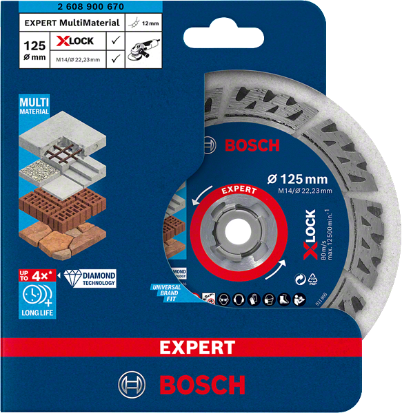Bosch Expert X-Lock Diamanttrennscheibe MultiMaterial Ø 125x22.23 mm (2608900670)
