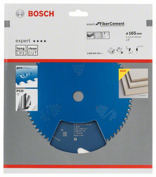 Bosch Expert for Fibre Cement Kreissägeblatt Ø 165x2.2/1.6x20 mm 4 Zähne Faserzement