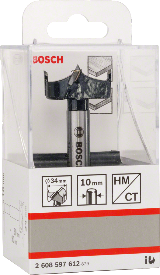 Bosch HM-Kunstbohrer 10 mm Schaft Carbide bestueckt Ø 34 mm 2608597612