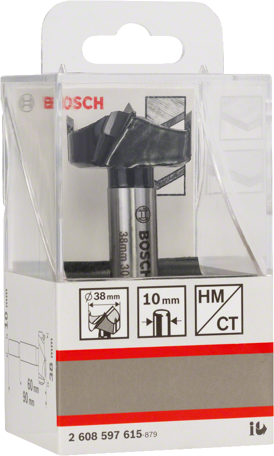 Bosch HM-Kunstbohrer 10 mm Schaft Carbide bestueckt Ø 38 mm 2608597615