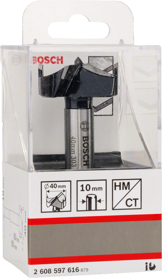 Bosch HM-Kunstbohrer 10 mm Schaft Carbide bestueckt Ø 40 mm 2608597616