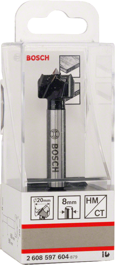 Bosch HM-Kunstbohrer 8 mm Schaft Carbide bestueckt Ø 20 mm 2608597604