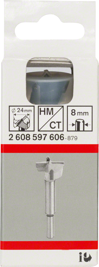 Bosch HM-Kunstbohrer 8 mm Schaft Carbide bestueckt Ø 24 mm 2608597606