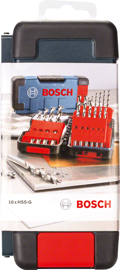 Bosch HSS-G Metallbohrer in Toughbox 18 tlg. (2607019578)