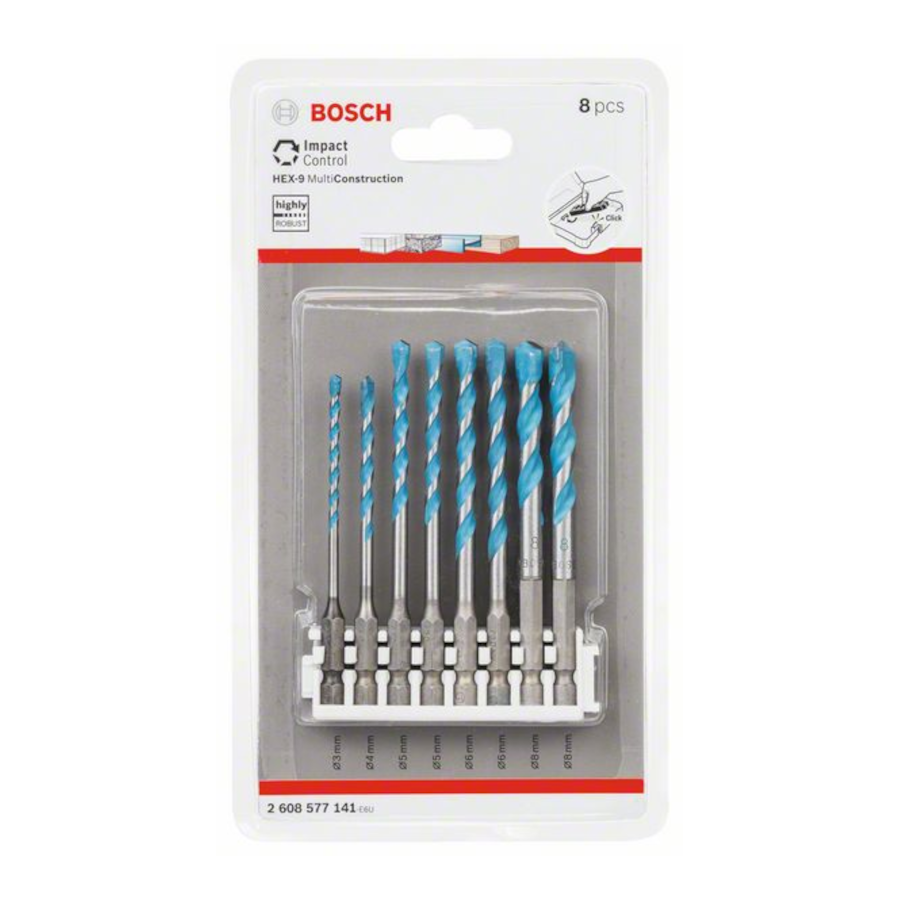 Bosch Multi Construction Bohrerset Hex-9 Ø 3 / 4 / 5 / 6 / 8 mm 8tlg. (2608577141)