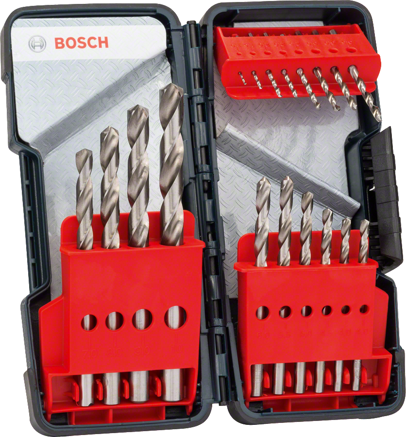 Bosch HSS-G Metallbohrer in Toughbox 18 tlg. (2607019578)1/1,5/2/2,5/3/3,5/4/4,5/5/5,5/6/7/8/9/10 mm