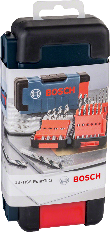 Bosch PointTeQ HSS-Metallbohrer-Set in ToughBox Ø 1/1,5/2/2,5/3/3,5/4/4,5/5/5,5/6/7/8/9/10 mm 18 tlg.