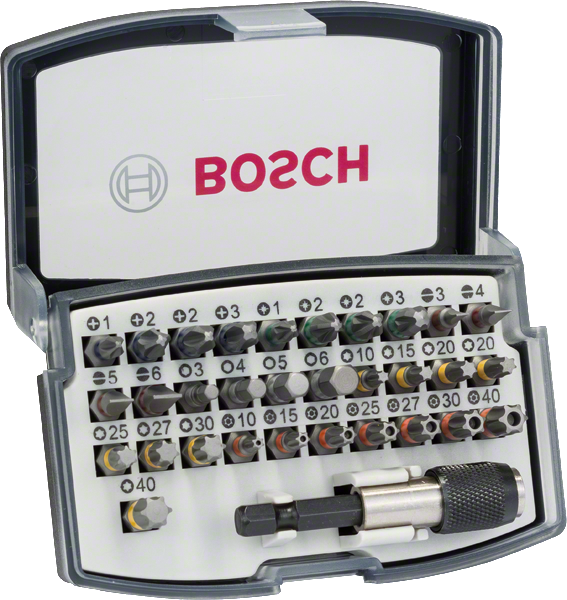 Bosch Pro Bitbox Extra Hard-Schrauberbit-Set mit Schnellwechseluniversalhalter PH/PZ/Hex/T/TH/S 32 tlg.