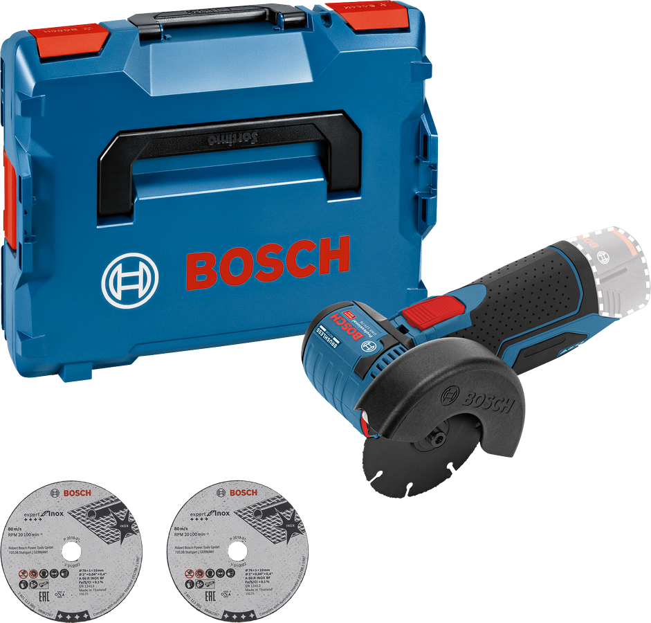 Bosch Professional GWS 12V-76 Akku-Winkelschleifer ohne Akku/Lader in L-Boxx 102 (06019F2003)