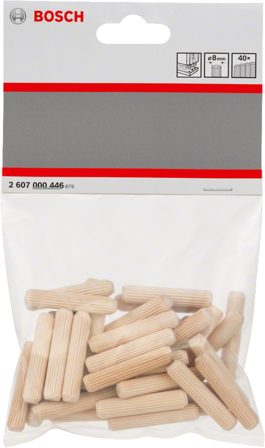 Bosch Profilholzdübel aus Buchenholz 8 x 40 mm 40 Stk. (2607000446)