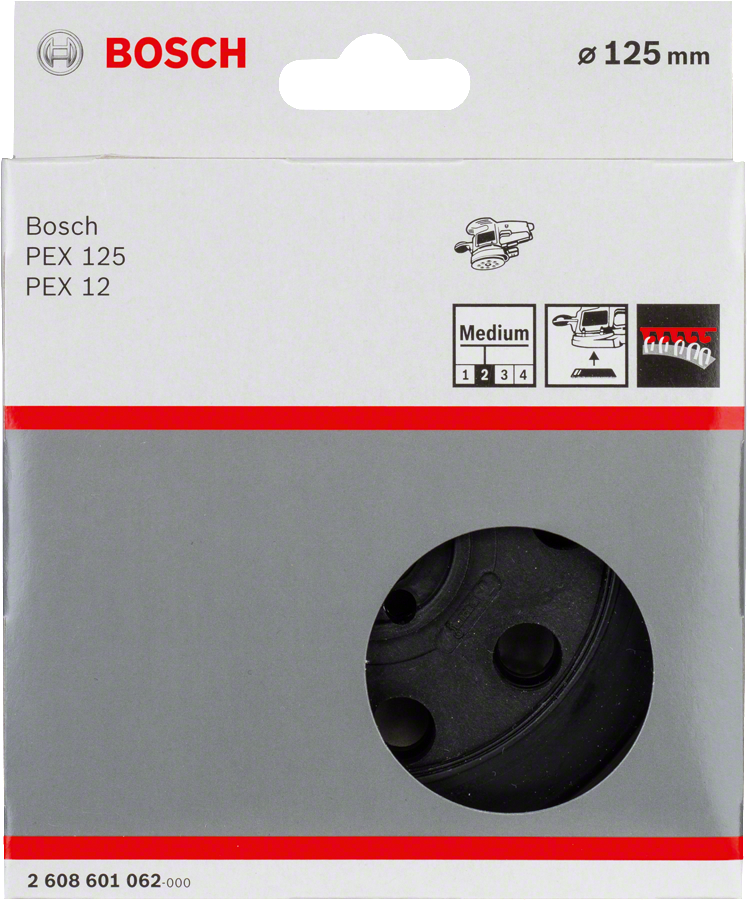 Bosch Schleifteller mit Klett mittelhart Ø 125 mm für PEX 125 A / A-1 / AE (2608601062)