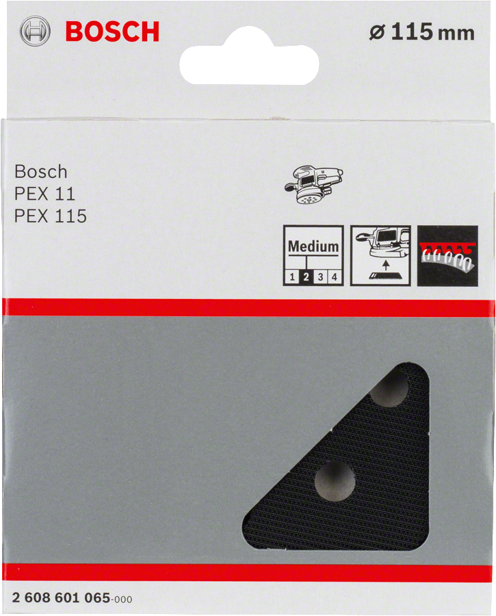 Bosch Schleifteller mittelhart Klett Ø 115 mm für Exzenterschleifer PEX 115 A / 11 A / 9.6 VA (2608601065)