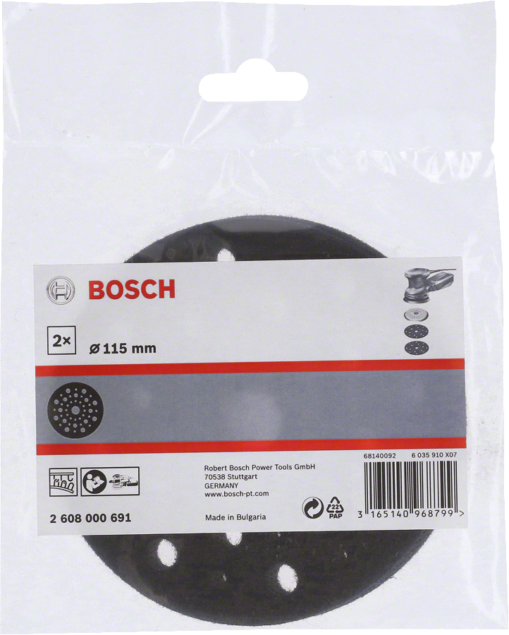 Bosch  Schleiftellerschoner / Zwischenscheibe Ø 115 mm 2 Stk. (2608000691)