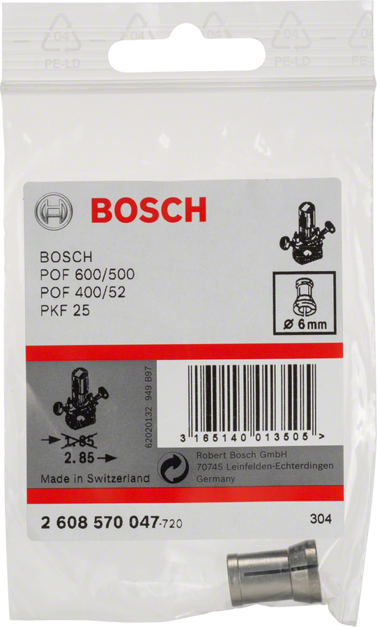 Bosch Spannzange 6 mm ohne Spannmutter (2608570047)