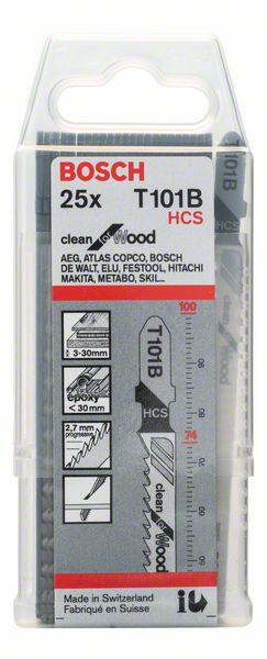 Bosch Stichsaegeblatt T 101 B Clean for Wood 25 Stk. (2608633622)