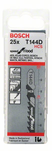 Bosch Stichsägeblatt T 144 D Speed for Wood 25 Stk. (2608633625)