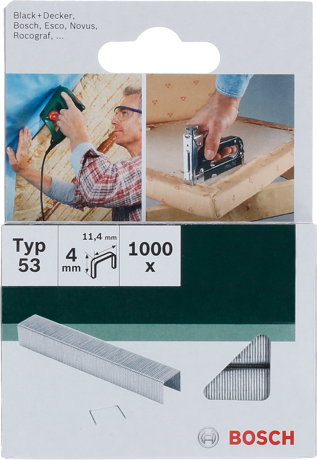 Bosch DIY Tacker Klammern Typ 53, Breite 11,4 mm  in verschiedenen Groessen 4/6/8/10/12/14/18 mm