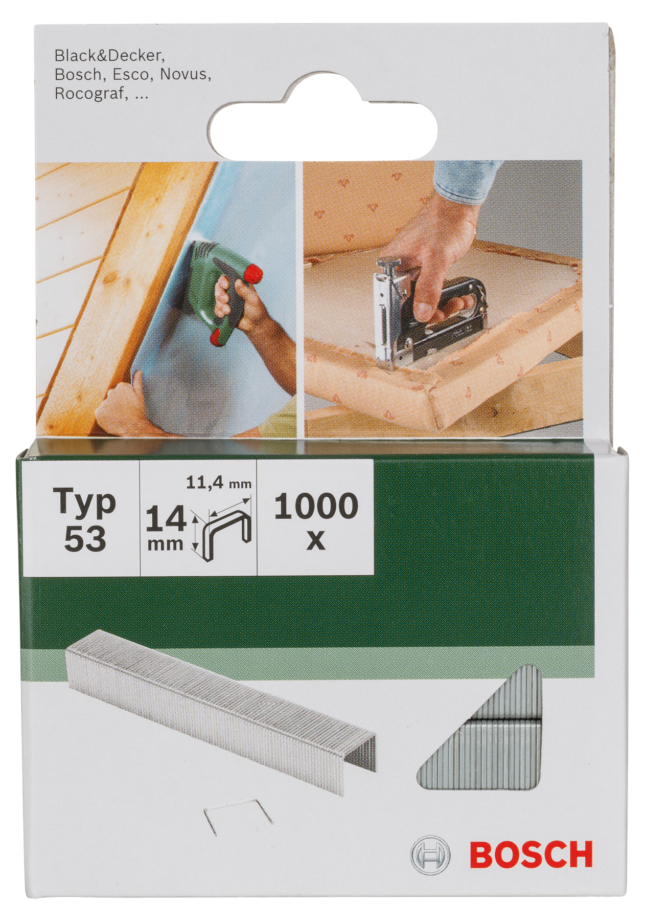 Bosch Tackerklammern Typ 53, Breite 11,4 mm 14 mm 2609255823
