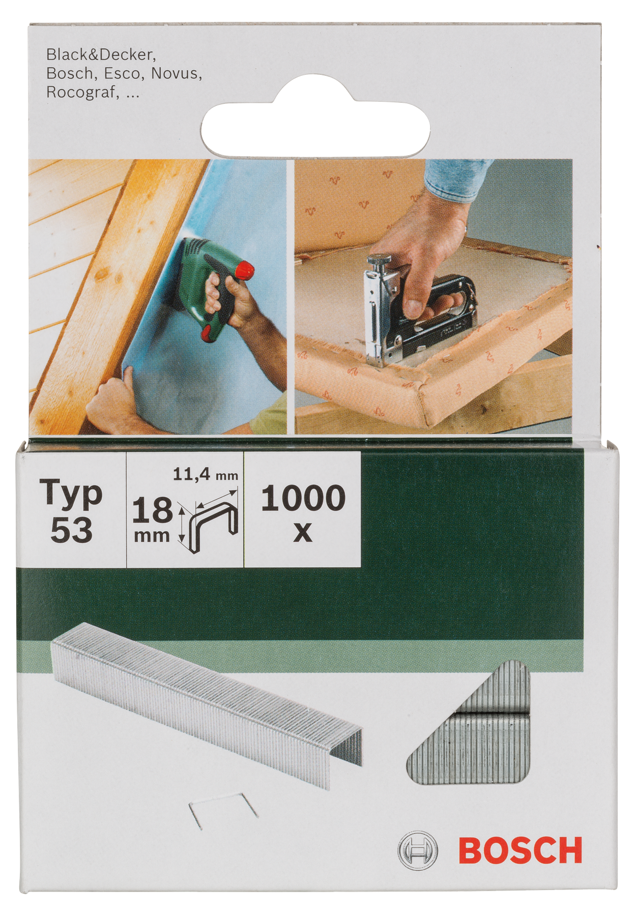 Bosch Tackerklammern Typ 53, Breite 11,4 mm 18 mm 2609255824