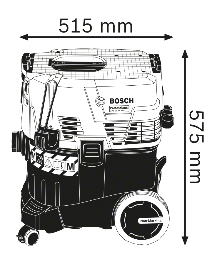 Bosch Professional GAS 35 M AFC Nass-/Trockensauger 125 mbar 1380 W Staubklasse M im Karton