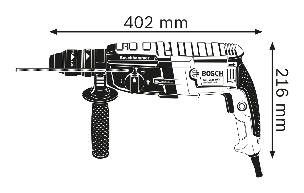 Bosch Professional GBH 2-28 F Bohrhammer 3.2 Joule mit SDS plus in L-Boxx 136
