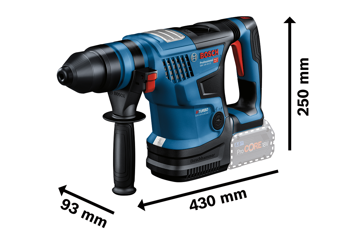 Bosch Professional GBH 18V-34 CF Akku-Bohrhammer 5.8 Joule BITURBO mit SDS+ ohne Akku/Lader im Handwerkerkoffer