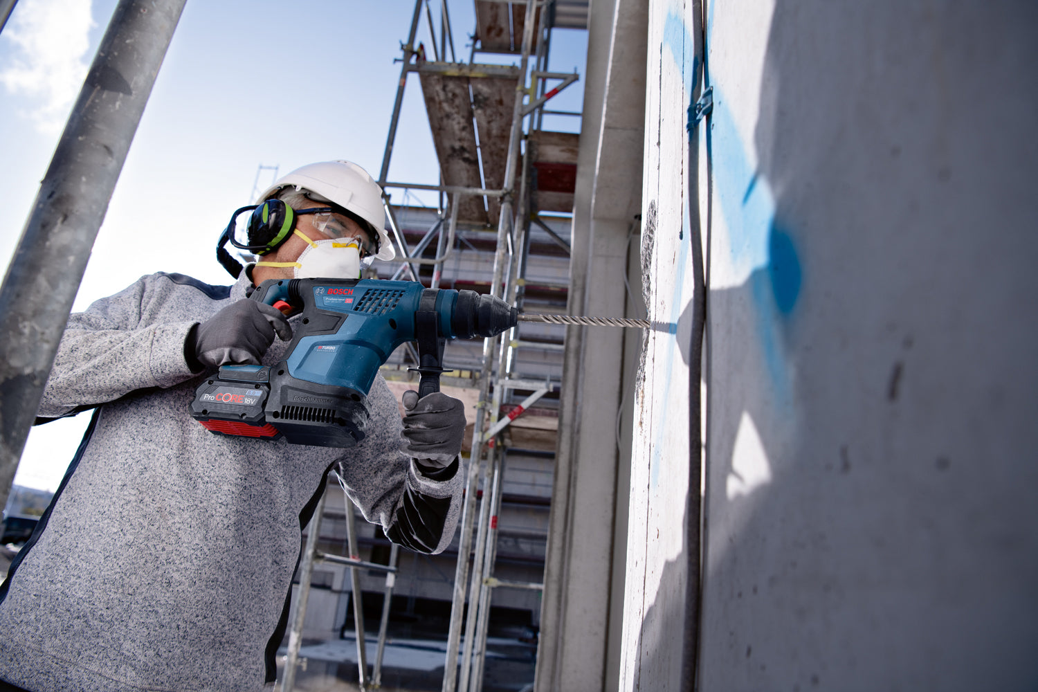 Bosch Professional GBH 18V-34 CF Akku-Bohrhammer 5.8 Joule BITURBO mit SDS+ ohne Akku/Lader im Handwerkerkoffer