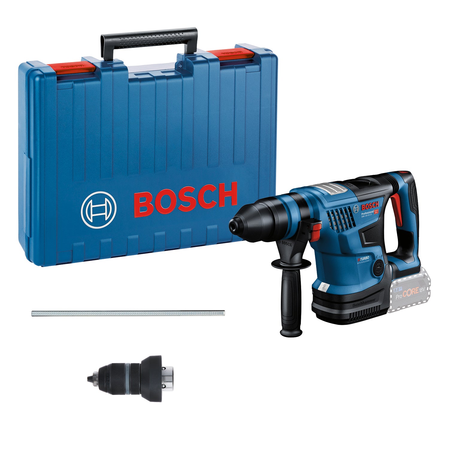 Bosch Professional GBH 18V-34 CF Akku-Bohrhammer 5.8 Joule BITURBO mit SDS+ ohne Akku/Lader im Handwerkerkoffer