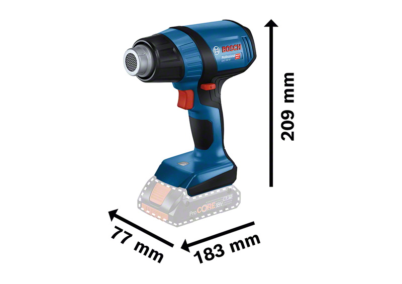 Bosch Professional GHG 18V-50 Akku-Heißluftgebläse 300/500 °C ohne Akku/Lader im Karton