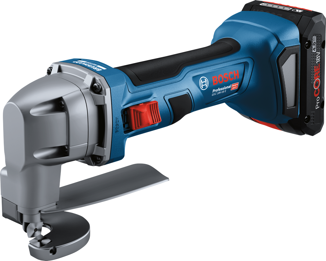 Bosch Professional GSC 18V-16 E Akku-Blechschere mit 2 x 4.0 Ah ProCore in L-Boxx