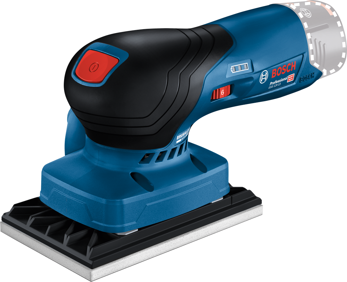 Bosch Professional GSS 12V-13 Akku-Schwingschleifer ohne Akku/Lader in L-Boxx 136 inkl. Zubehör