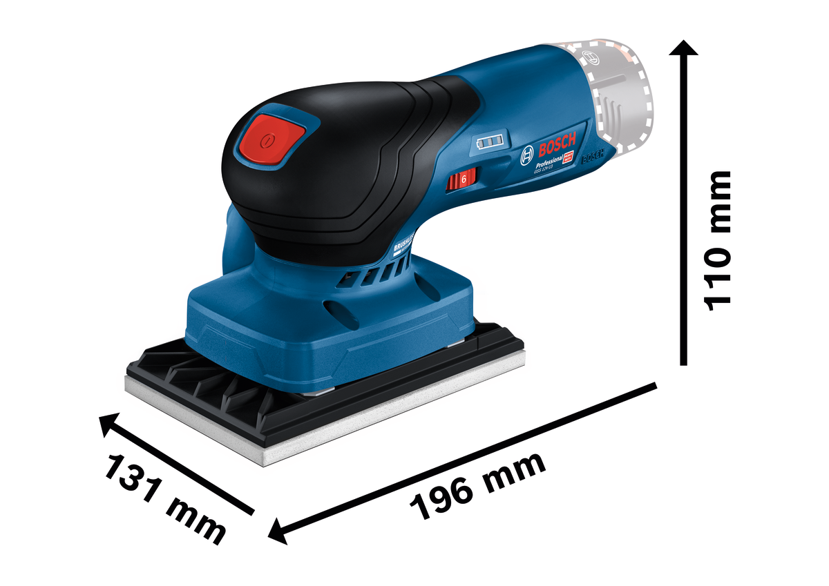 Bosch Professional GSS 12V-13 Akku-Schwingschleifer ohne Akku/Lader in L-Boxx 136 inkl. Zubehör