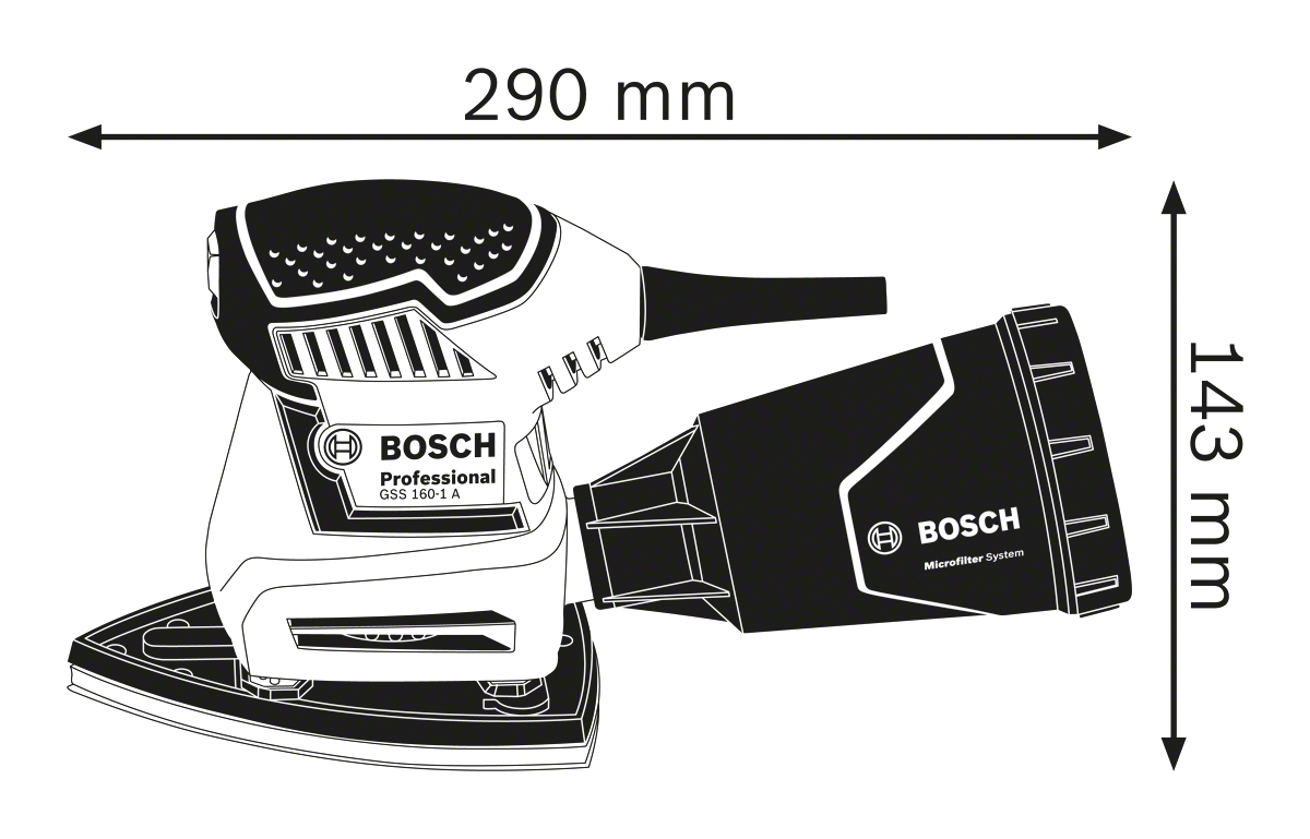Bosch Professional GSS 160 Multi Schwingschleifer 180 W inkl. Zubehör in L-Boxx 136