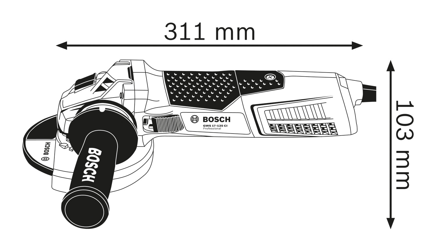 Bosch Professional GWS 17-125 CI Winkelschleifer im Karton