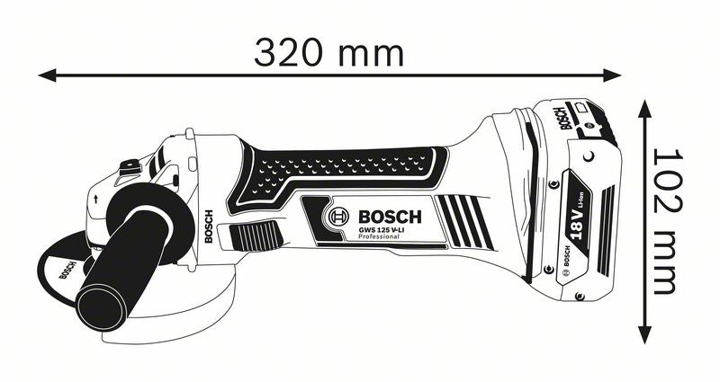 Bosch Professional GWS 18-125 V-LI Akku-Winkelschleifer ohne Akku/Lader in L-Boxx 136