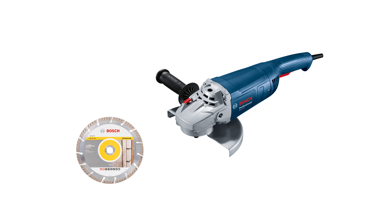 Bosch Professional GWS 20-230 P Winkelschleifer 2000 W inkl. Diamanttrennscheibe Standard for Universal Ø 230 mm im Karton