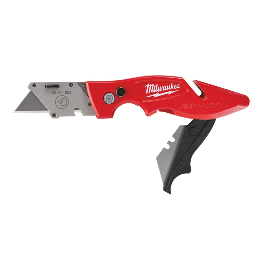Milwaukee® FASTBACK Universal-Klappmesser mit Aufbewahrung und Schnurtrenner und Entmantelungsmesser