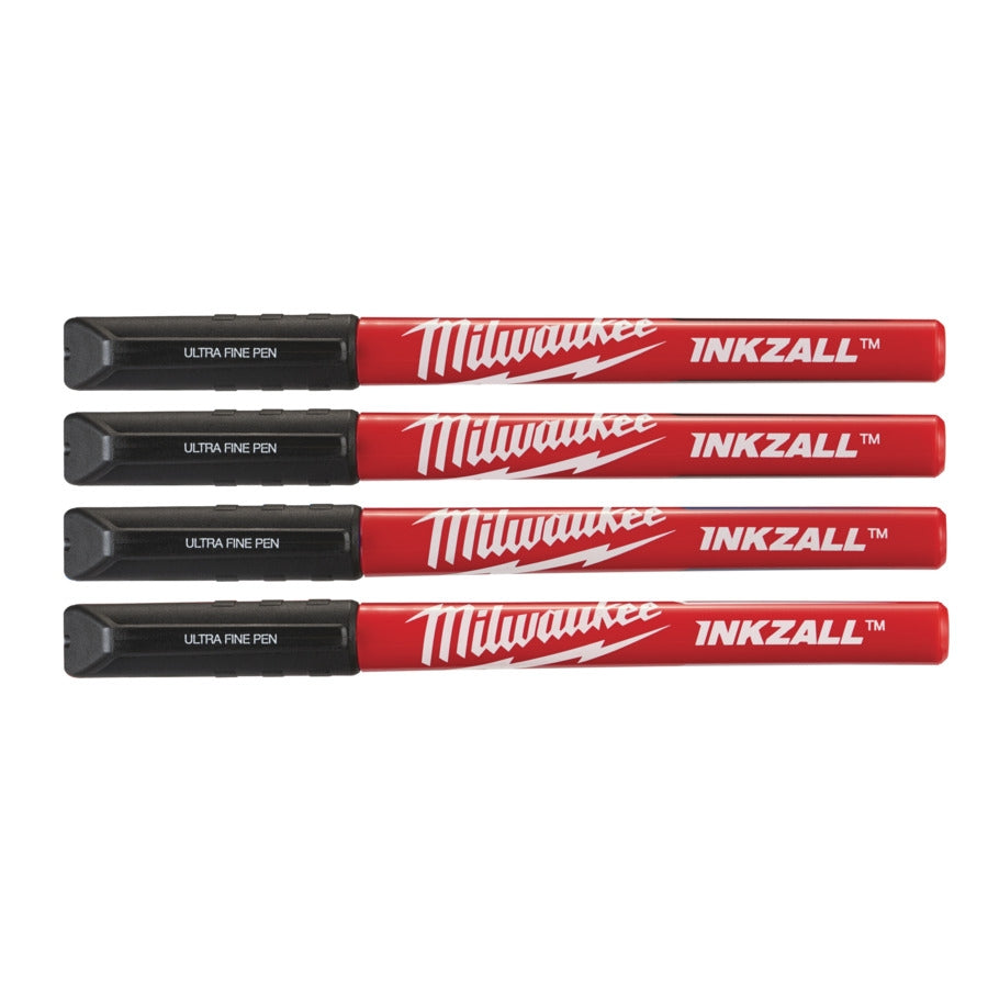 Milwaukee INKZALL Feine Marker Fineliner schwarz mit feiner Spitze 0.6 mm 4tlg. (48223164)