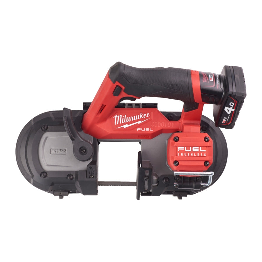 Milwaukee M12 FBS64-402C FUEL Akku-Bandsäge 64 mm Schnittkapazität 2x M12B4 und Lader in Transportkoffer (4933478441)