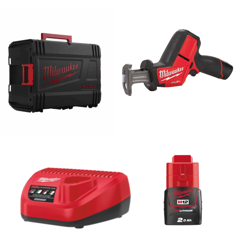 Milwaukee M12 CHZ-202X FUEL Akku-Säbelsäge 15.9 mm Hub mit 2x 2.0 Ah und Lader in HD-Box (4933447738)